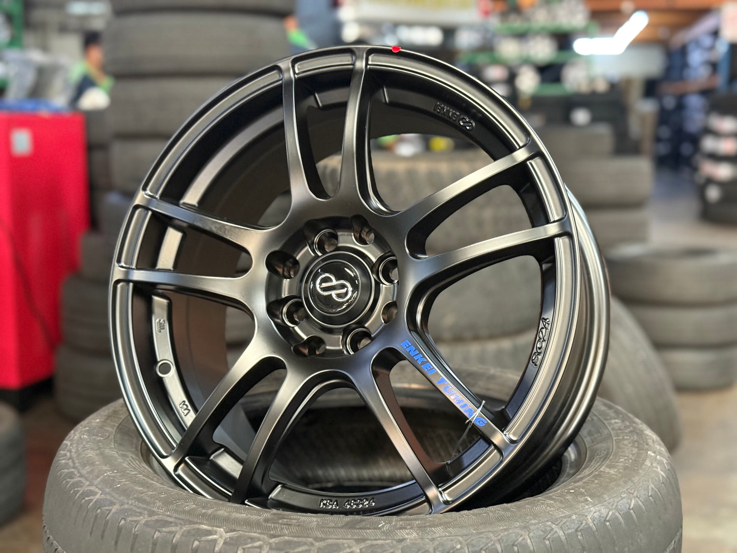 New 16X7 ET40 Enkei Tuning SC24 Rim (4 wheel) Matte Black 4X100