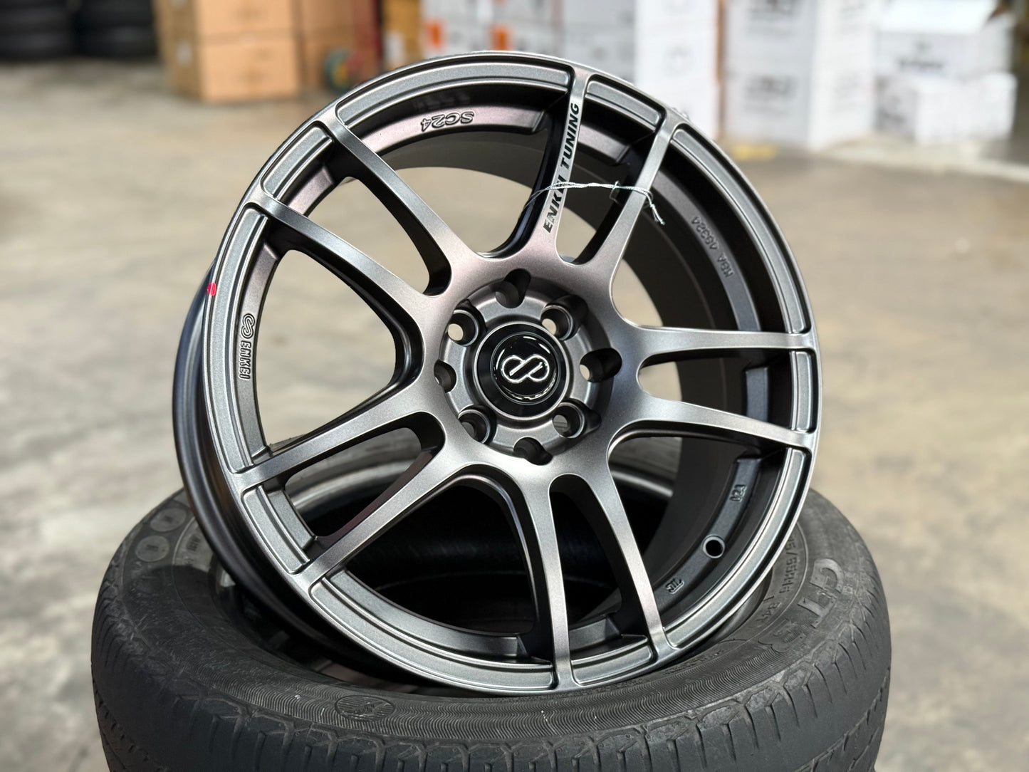 New 16X7 ET40 Enkei Tuning SC24 Rim (4 wheel) Matte Black 4X100