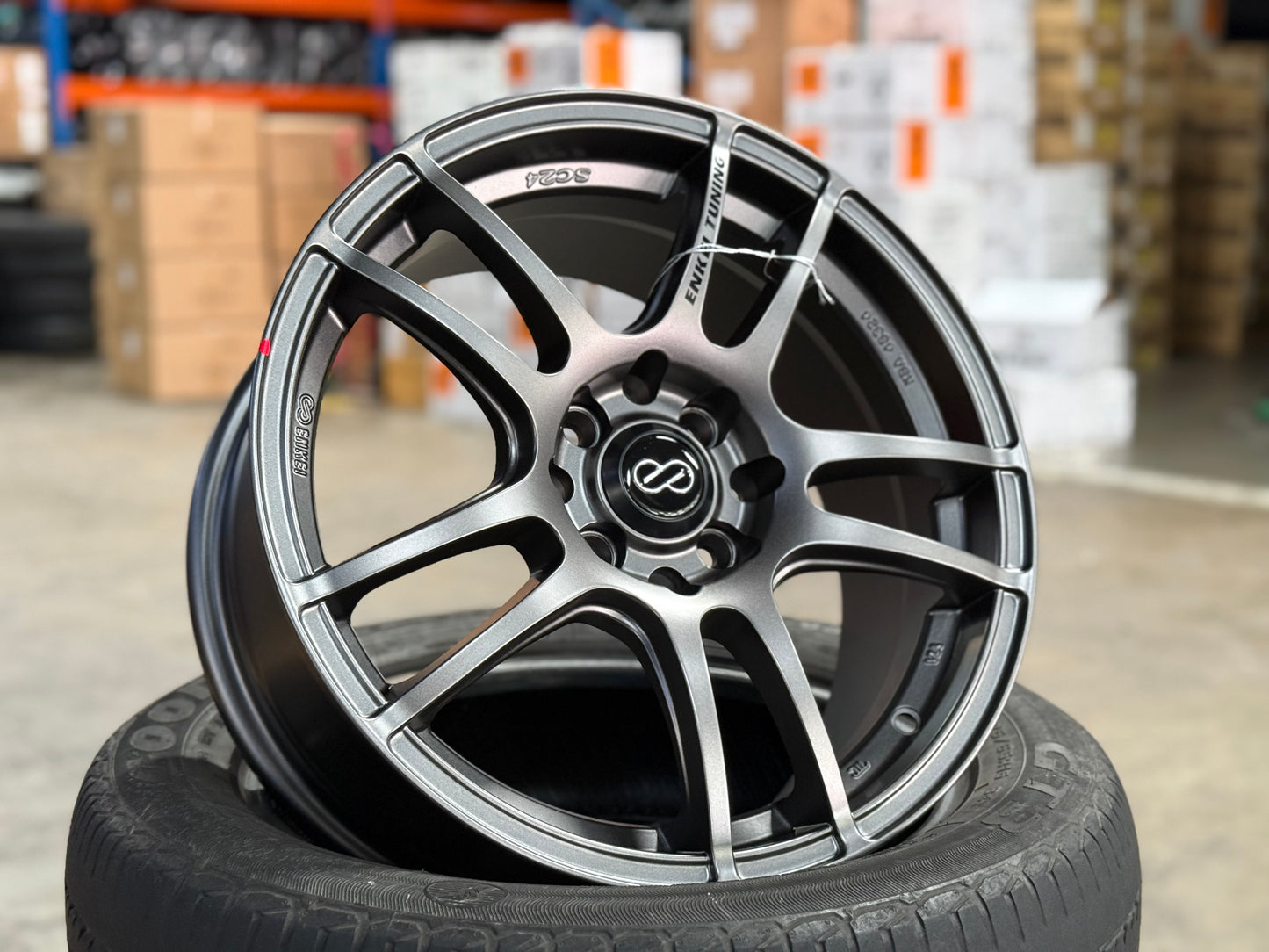 New 16X7 ET40 Enkei Tuning SC24 Rim (4 wheel) Matte Gun Metal 4X100