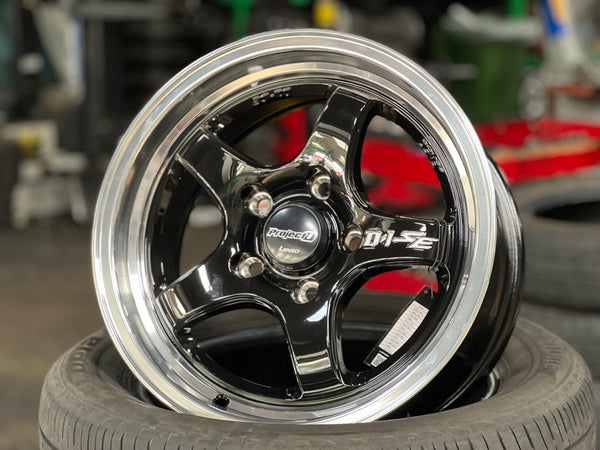 New 15X7 ET35 Lenso Project E Rim (4 wheel) Gloss Black 5X114.3