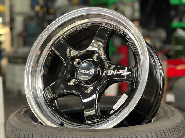 New 15X7 ET35 Lenso Project E Rim (4 wheel) Gloss Black 5X114.3