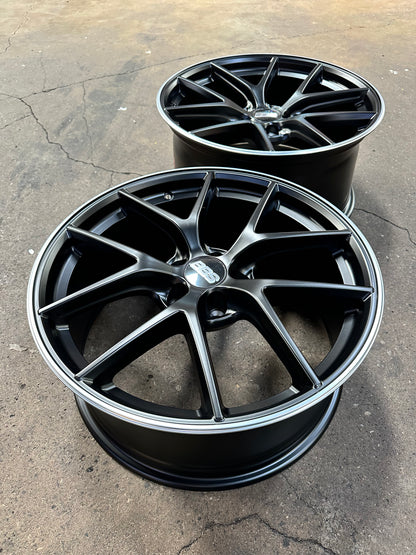 New 19x8.5J ET30 19x9.5J ET40 AOW CIR (4 wheels) Black Flat 5x114.3