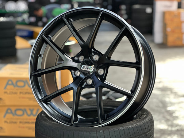 New 19x8.5J ET30 19x9.5J ET40 AOW CIR (4 wheels) Black Flat 5x112