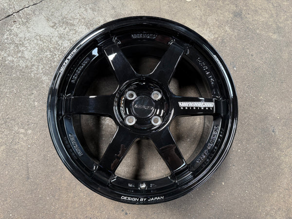 New 17X8 ET40 AOW TE37 Rim (4 wheel) Gloss Black 4X100