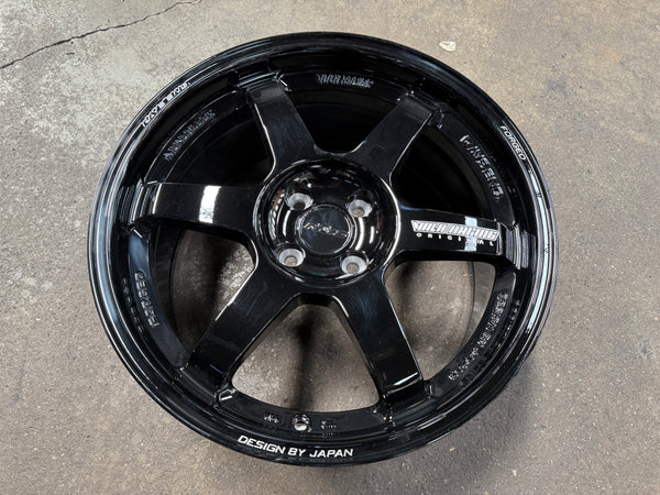 New 17X8 ET40 AOW TE37 Rim (4 wheel) Gloss Black 4X100