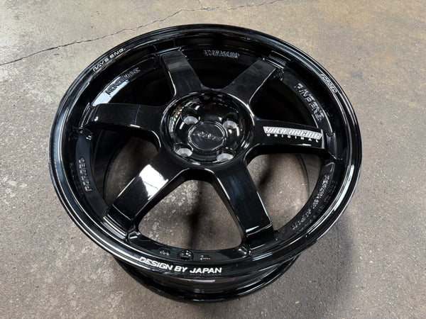 New 17X8 ET40 AOW TE37 Rim (4 wheel) Gloss Black 4X100