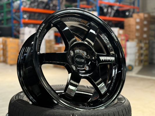New 17X8 ET40 AOW TE37 Rim (4 wheel) Gloss Black 4X100
