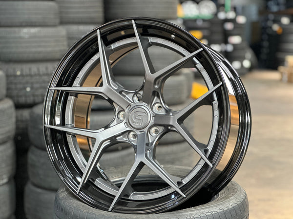 New 20x8.5 ET30 20x10 ET40 G Forged GF01 (4 wheel) 5x112 Matt Gunmetal