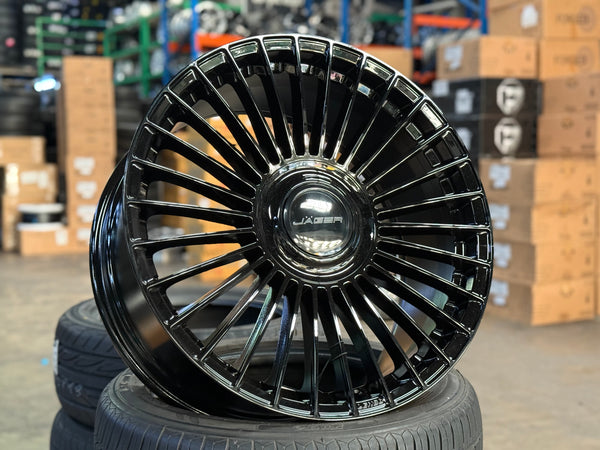 New 20x9 ET35 Lenso Crown Gloss Black 5x108 (4 Wheels)