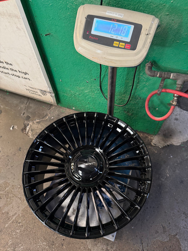 New 20x9 ET35 Lenso Crown Gloss Black 5x108 (4 Wheels)