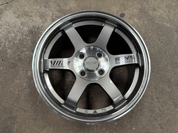 New 15X7 ET38 RS TE37 OG Rim (4 wheel) Gloss Gunmetal 4X100