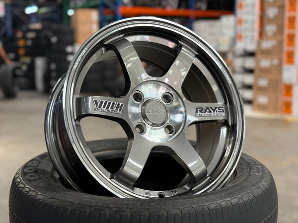 New 15X7 ET38 RS TE37 OG Rim (4 wheel) Gloss Gunmetal 4X100