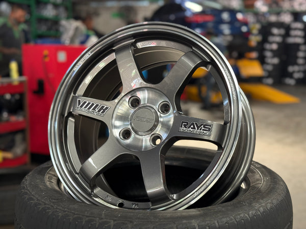New 15X7 ET38 RS TE37 OG Rim (4 wheel) Gloss Gunmetal 4X100