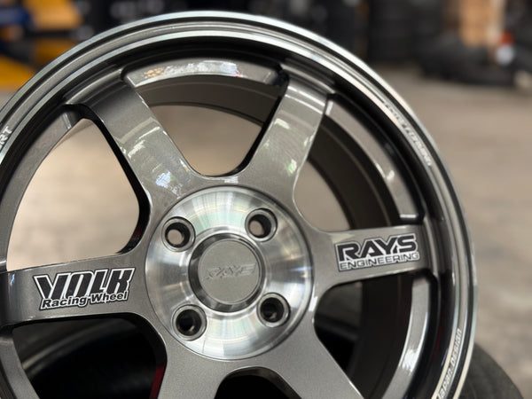 New 15X7 ET38 RS TE37 OG Rim (4 wheel) Gloss Gunmetal 4X100
