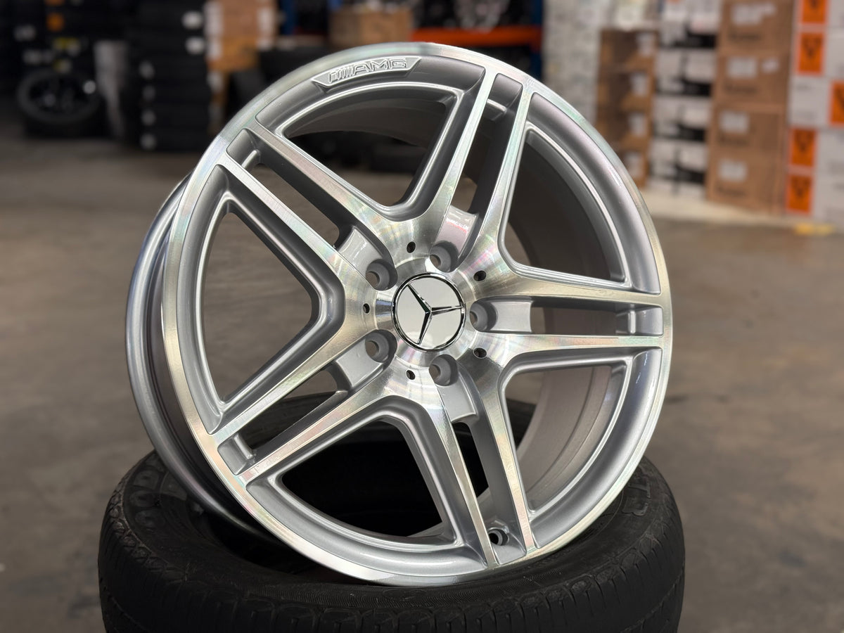Used Original 18x8 ET50 18x8.5 ET54 Mercedes W204 AMG 5x112 Silver (4 Wheels) Rim