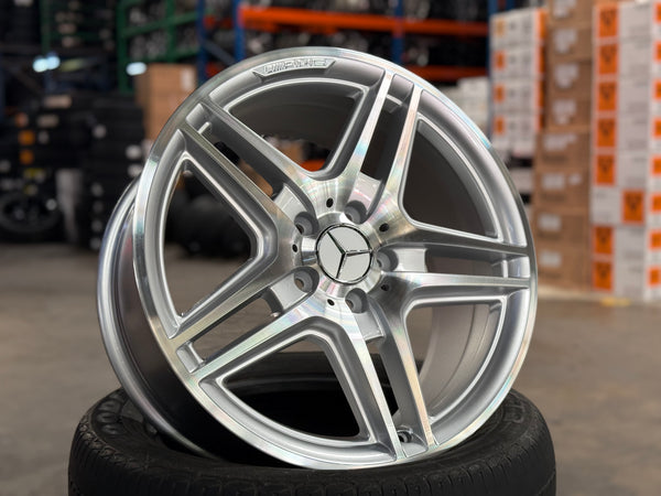 Used Original 18x8 ET50 18x8.5 ET54 Mercedes W204 AMG 5x112 Silver (4 Wheels) Rim