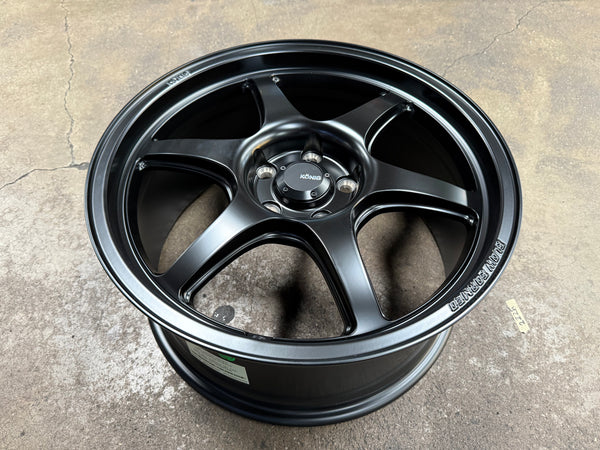 New 18x8.5 ET43 Konig Hexaform Rim (4 wheel) Matte Black 5x114.3