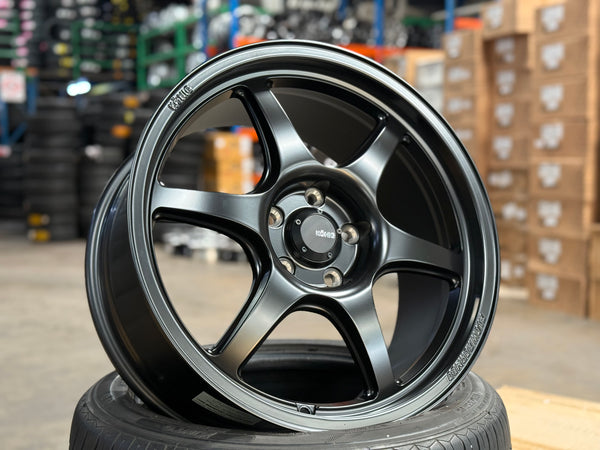 New 18x8.5 ET43 Konig Hexaform Rim (4 wheel) Matte Black 5x114.3
