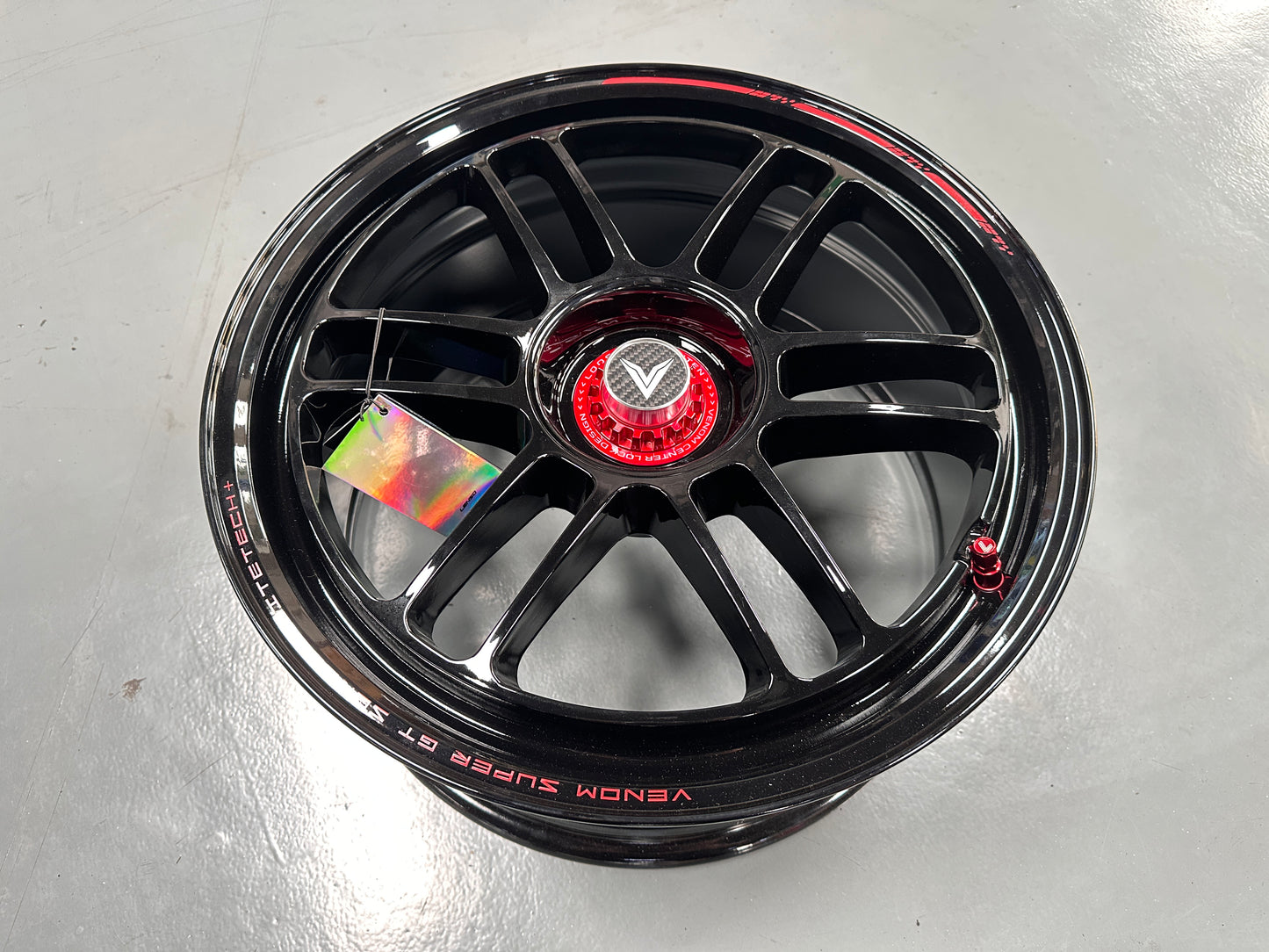 NEW 18X8.5 ET35 Lenso Venom VNR Flow Formed Rim Black & Pad Red 5X114.3