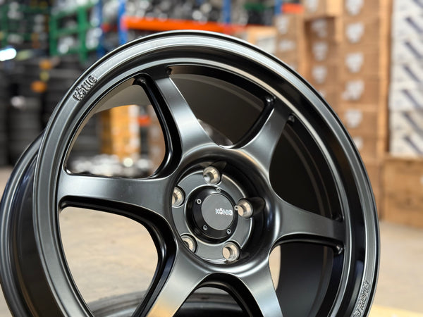 New 18x8.5 ET43 Konig Hexaform Rim (4 wheel) Matte Black 5x114.3