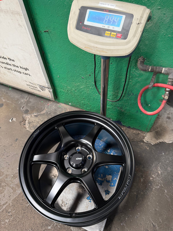 New 18x8.5 ET43 Konig Hexaform Rim (4 wheel) Matte Black 5x114.3