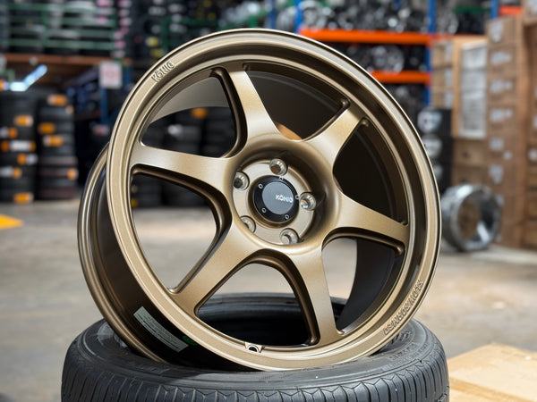 New 18x8.5 ET43 Konig Hexaform Rim (4 wheel) Matte Bronze 5x114.3