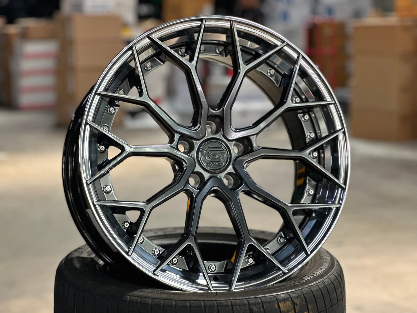[Bundle] New 19x8.5 ET30 G Forged GF05 (2 wheels) Hyper Dark 5x112