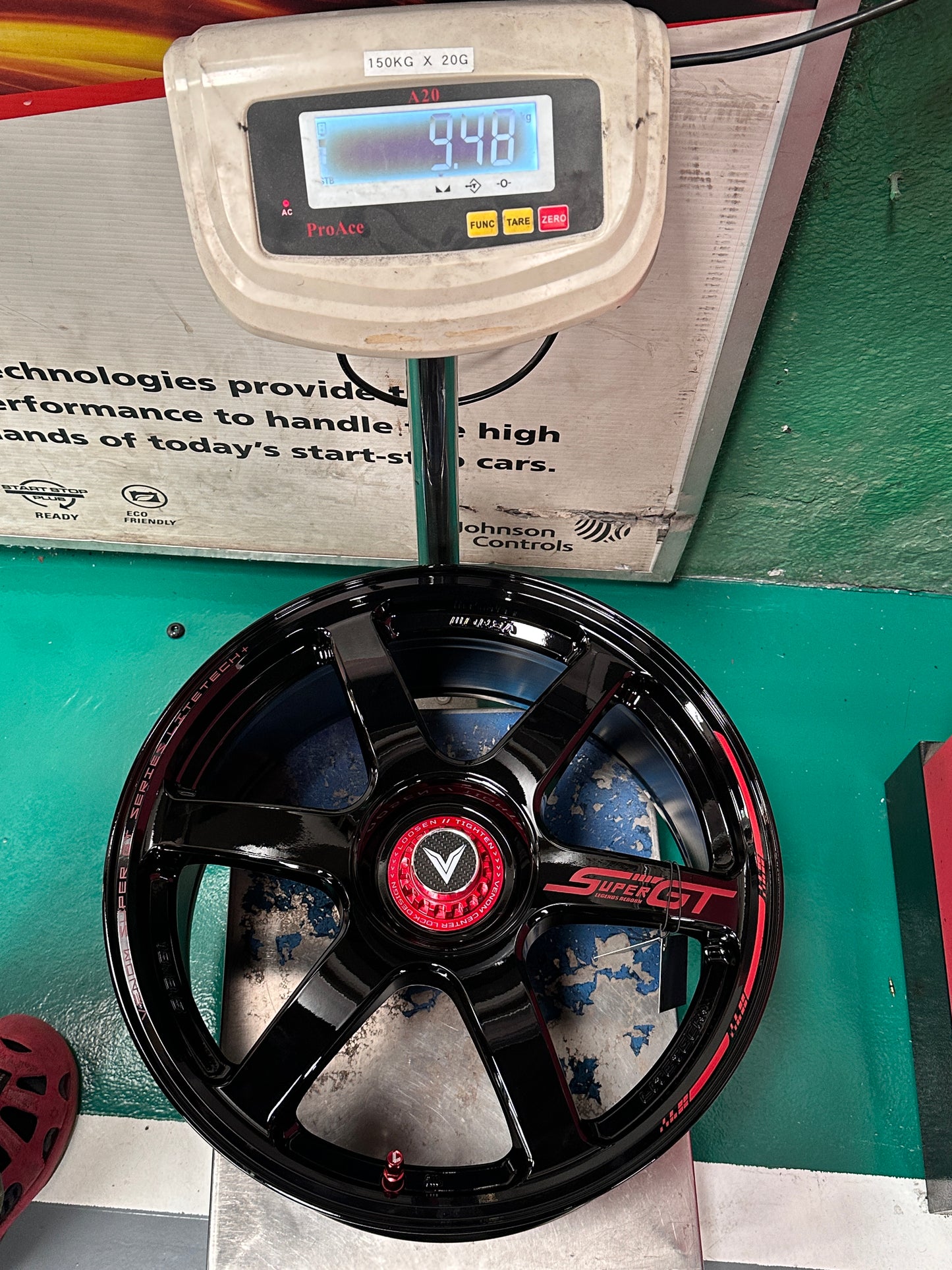 NEW 18X8.5 ET35 Lenso Venom VNT Flow Formed Rim Black & Pad Red 5X114.3