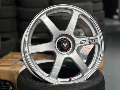 NEW 18X8.5 ET35 Lenso Venom VNT Flow Formed Rim Black & Pad Red 5X114.3