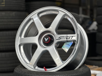 NEW 18X8.5 ET35 Lenso Venom VNT Flow Formed Rim Silver & Pad Gray 5X114.3