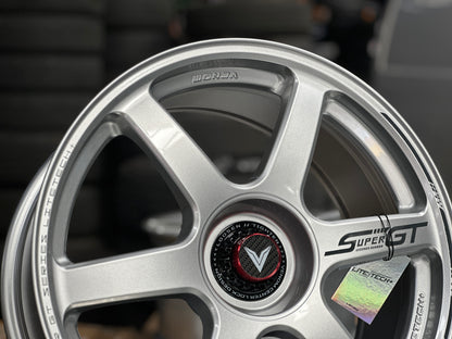NEW 18X8.5 ET35 Lenso Venom VNT Flow Formed Rim Silver & Pad Gray 5X114.3