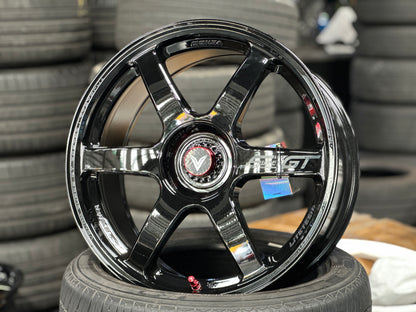 NEW 18X8.5 ET35 Lenso Venom VNT Flow Formed Rim Black & Pad Gray 5X114.3