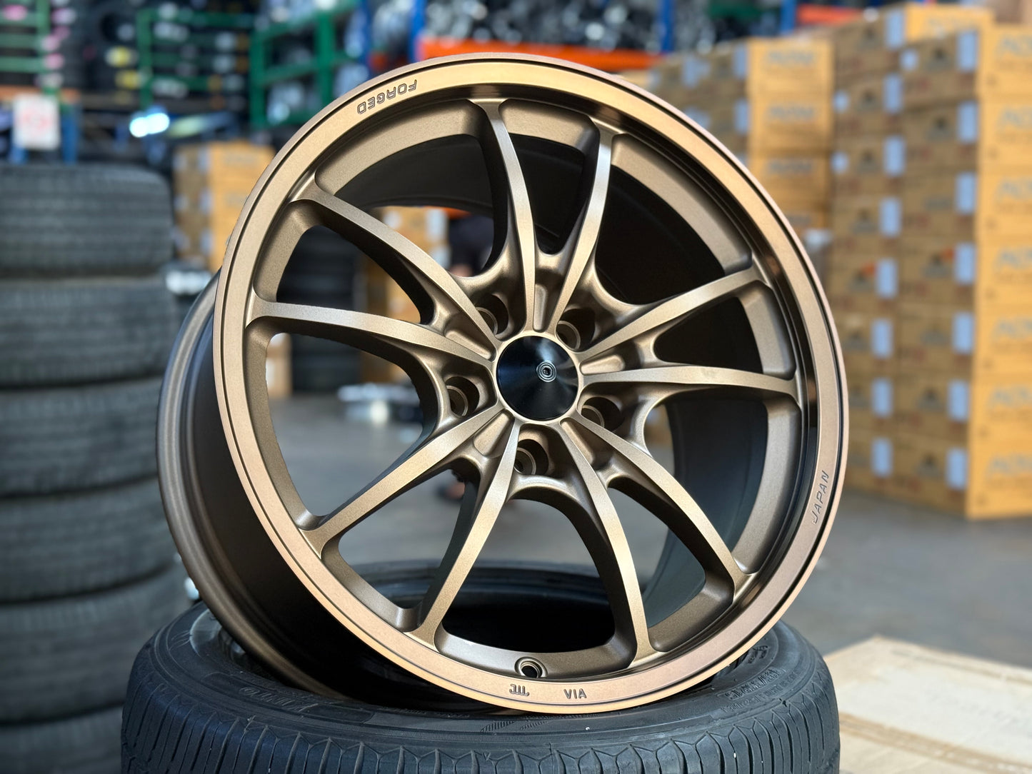 New 18x9.5 ET40 AOW Mugen MF10 Rim (4 wheel) Bronze 5x120