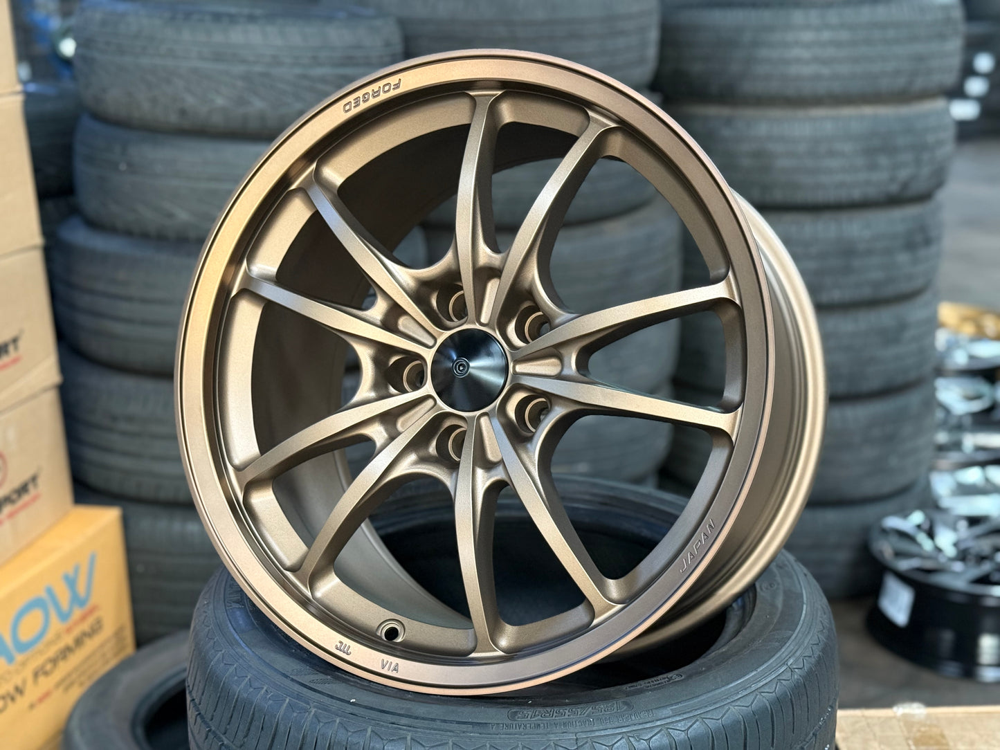 New 18x9.5 ET40 AOW Mugen MF10 Rim (4 wheel) Bronze 5x120