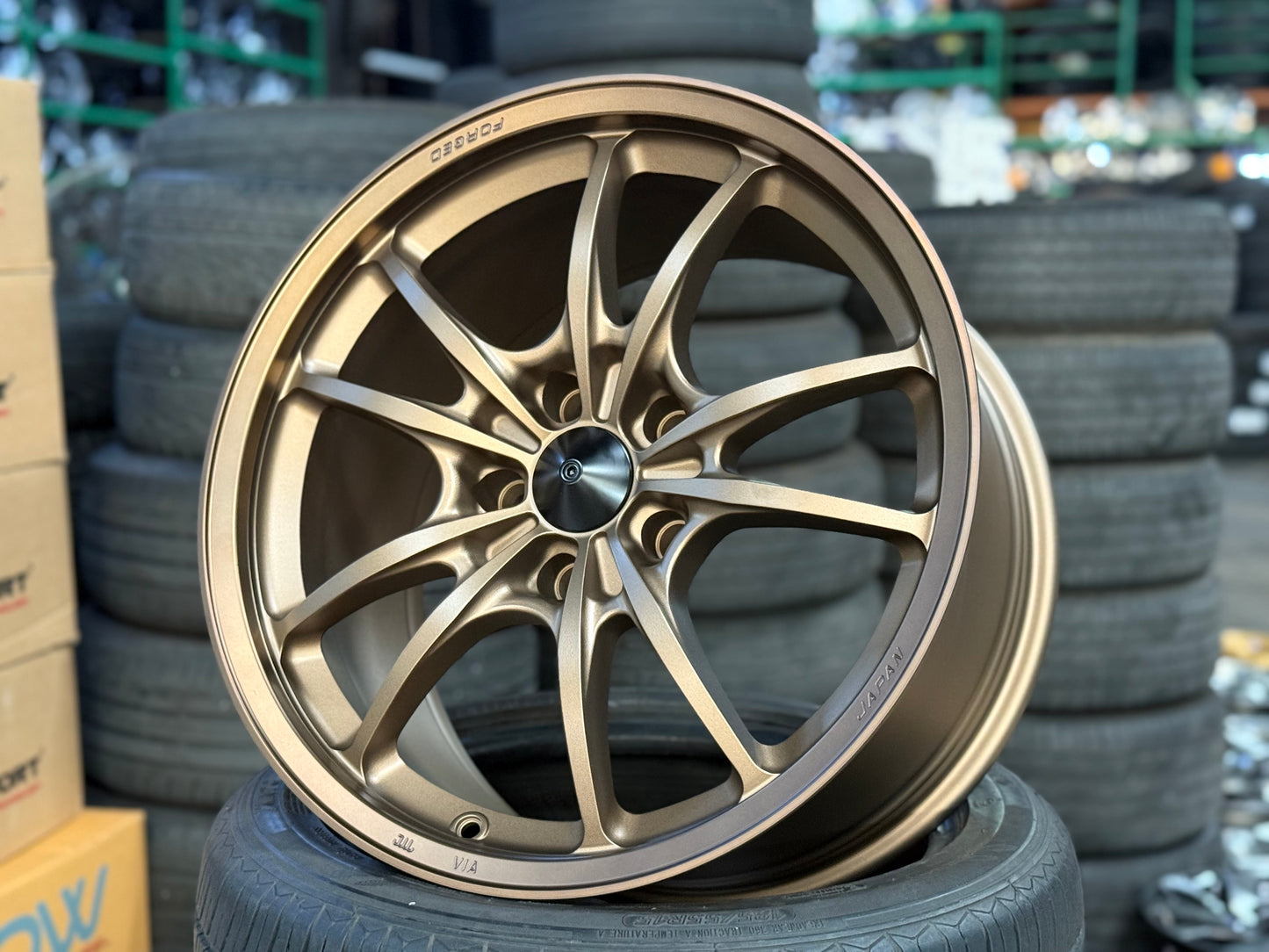 New 18x9.5 ET40 AOW Mugen MF10 Rim (4 wheel) Bronze 5x120