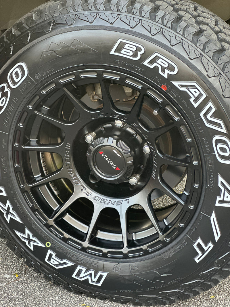New 15x8 ET-6 Lenso Venom 7 Flow Formed Rim Satin Black (5 PCS) 5x139.7