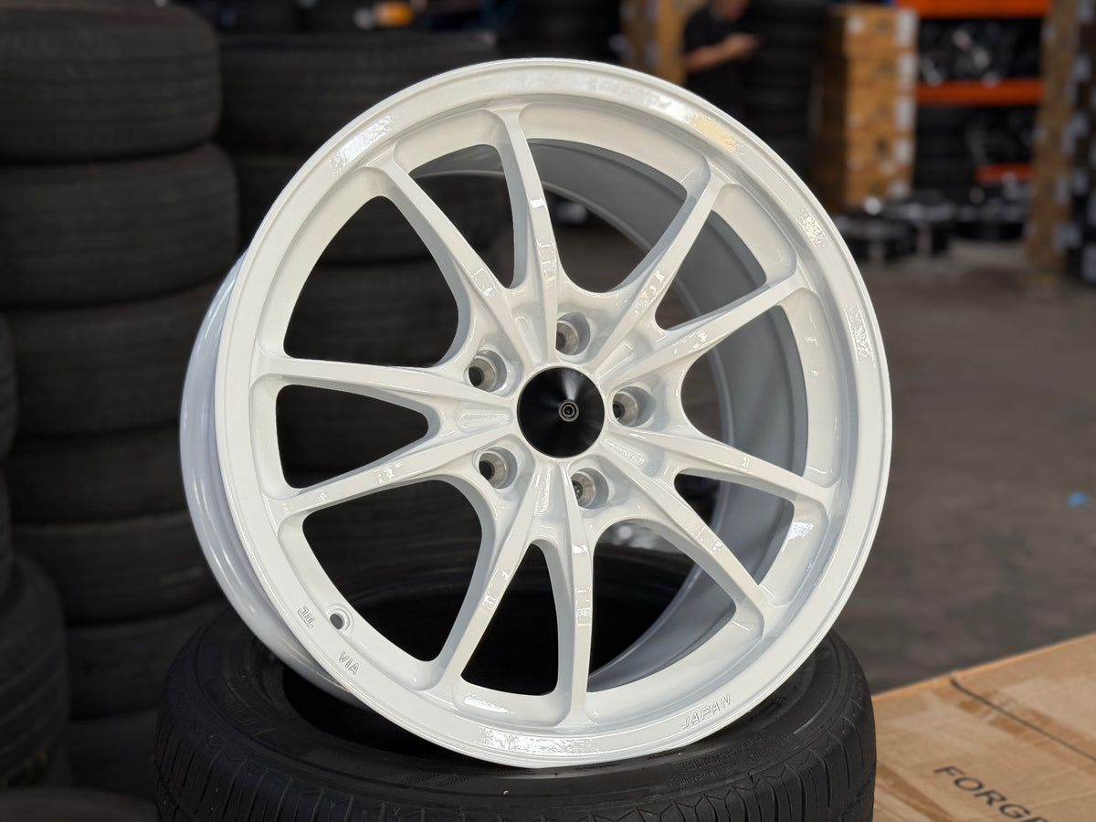 New 18x9.5ET40 AOW Mugen MF10 Rim (4 wheel) White 5x120