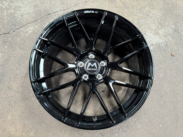 New 19x8.5 ET25 19x9.5 ET35 Motec MCR3 Flow Formed Rim 5x112 Black (4 Wheels)