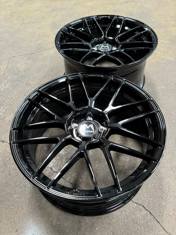 New 19x8.5 ET25 19x9.5 ET35 Motec MCR3 Flow Formed Rim 5x112 Black (4 Wheels)