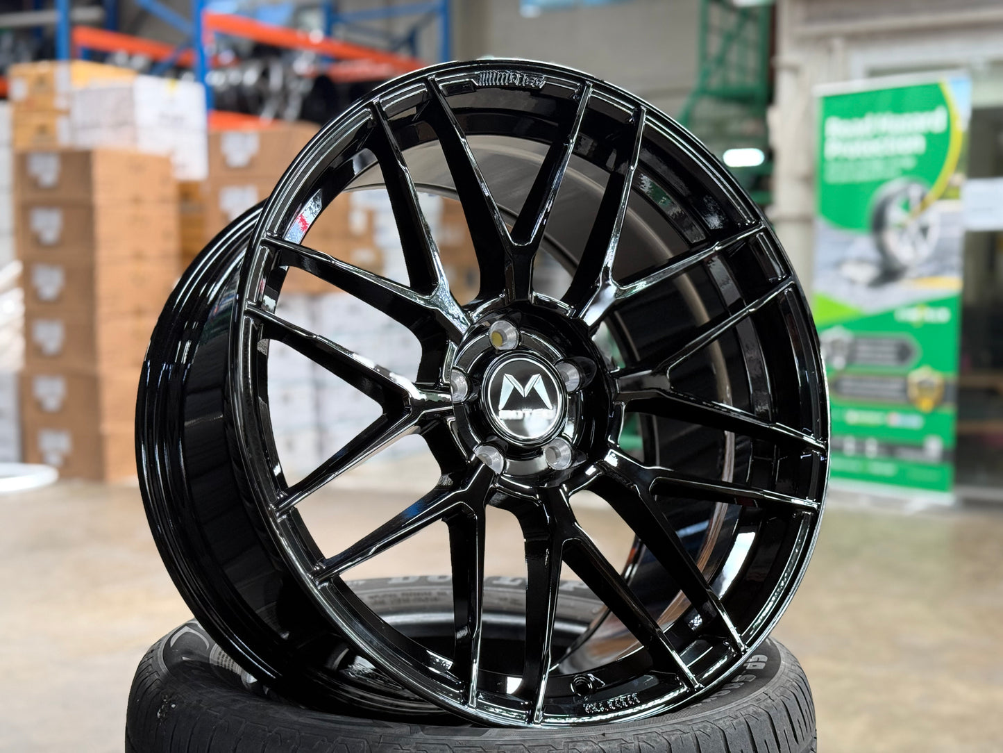 New 19x8.5 ET25 19x9.5 ET35 Motec MCR3 Flow Formed Rim 5x112 Black (4 Wheels)