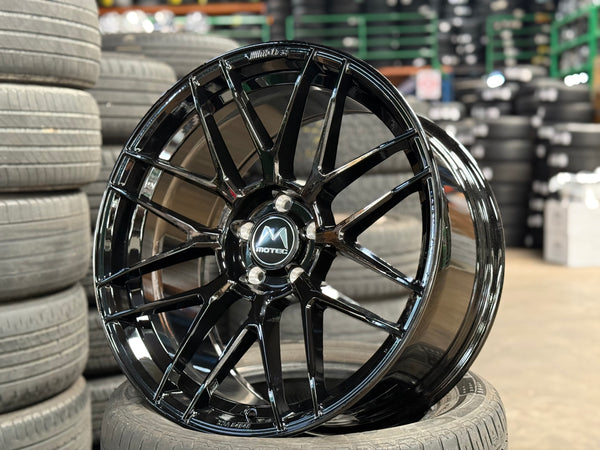New 19x8.5 ET25 19x9.5 ET35 Motec MCR3 Flow Formed Rim 5x112 Black (4 Wheels)