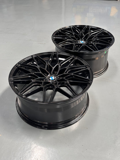New 20x8.5 ET30 20x9.5 ET40 RS BBS Style 826M (4 wheel) Gloss Black 5x120