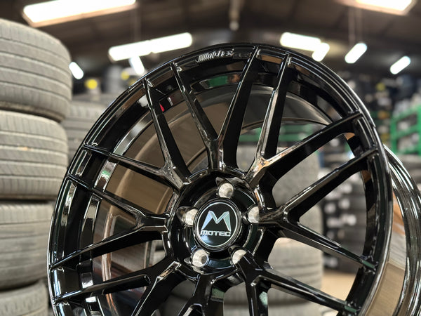 New 19x8.5 ET25 19x9.5 ET35 Motec MCR3 Flow Formed Rim 5x112 Black (4 Wheels)