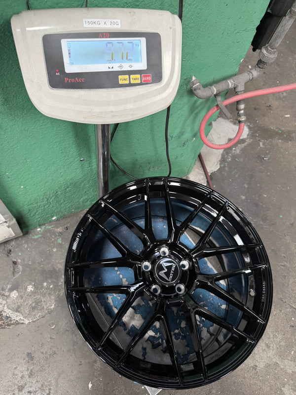 New 19x8.5 ET25 19x9.5 ET35 Motec MCR3 Flow Formed Rim 5x112 Black (4 Wheels)