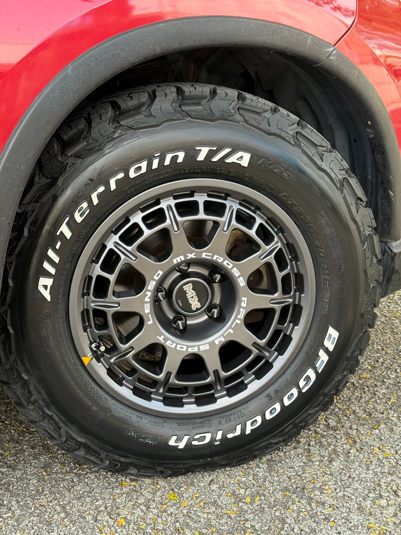 New 16X8 ET35 Lenso MX Ebola Rim (4 wheel) Matt Black 5X114.3