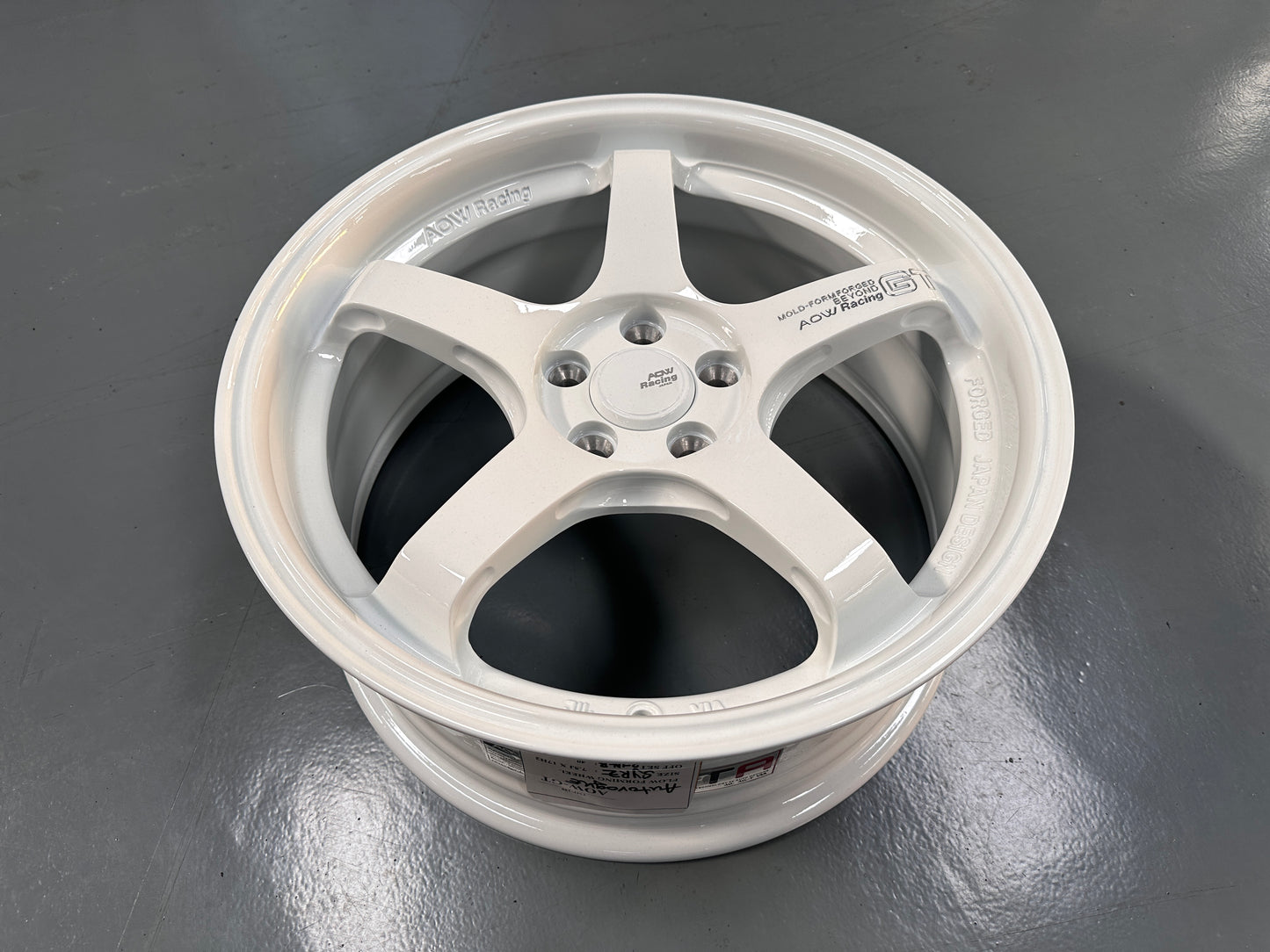 NEW 17X7.5 ET40 AOW GT Flow Formed Rim Racing White 5X100