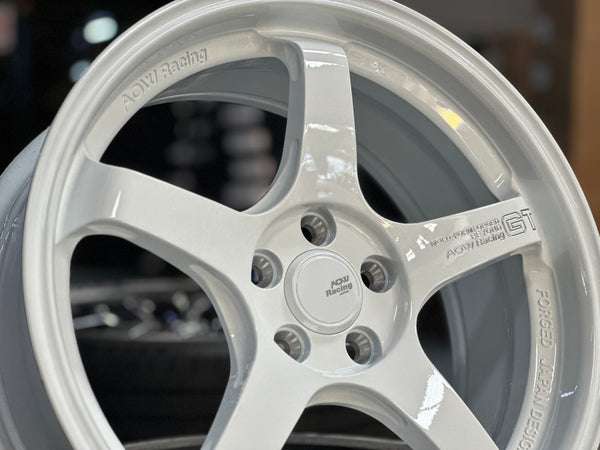 NEW 17X7.5 ET40 AOW GT Flow Formed Rim Racing White 5X100