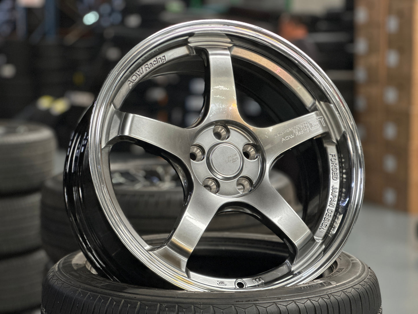 NEW 17X7.5 ET40 AOW GT Flow Formed Rim Hyper Black 5X100
