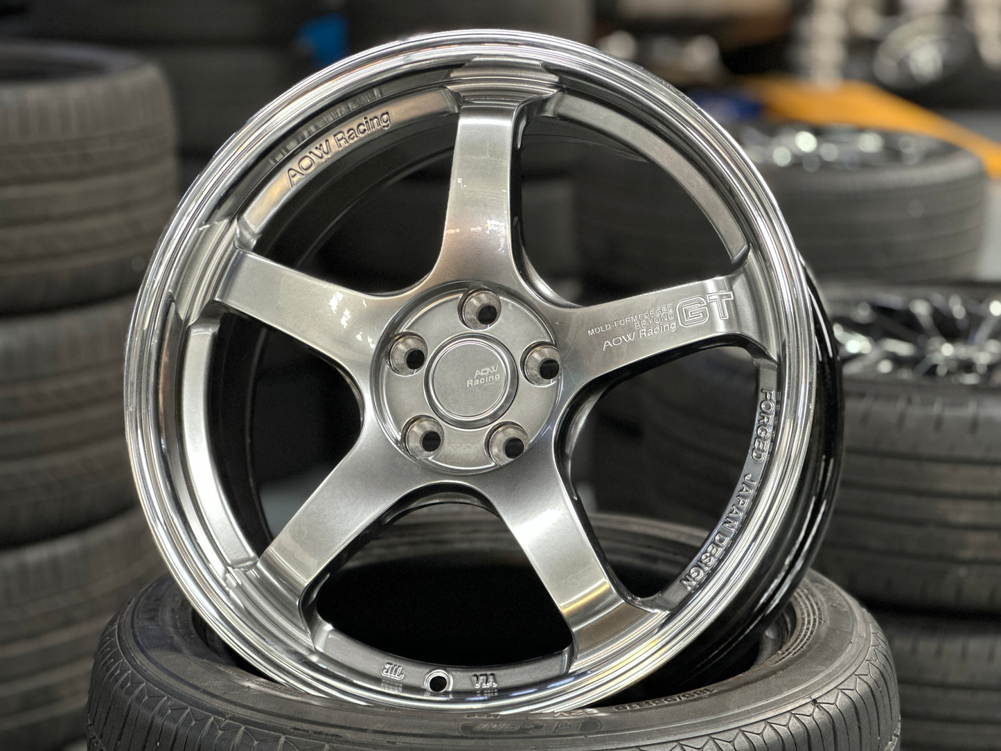 NEW 17X7.5 ET40 AOW GT Flow Formed Rim Hyper Black 5X100