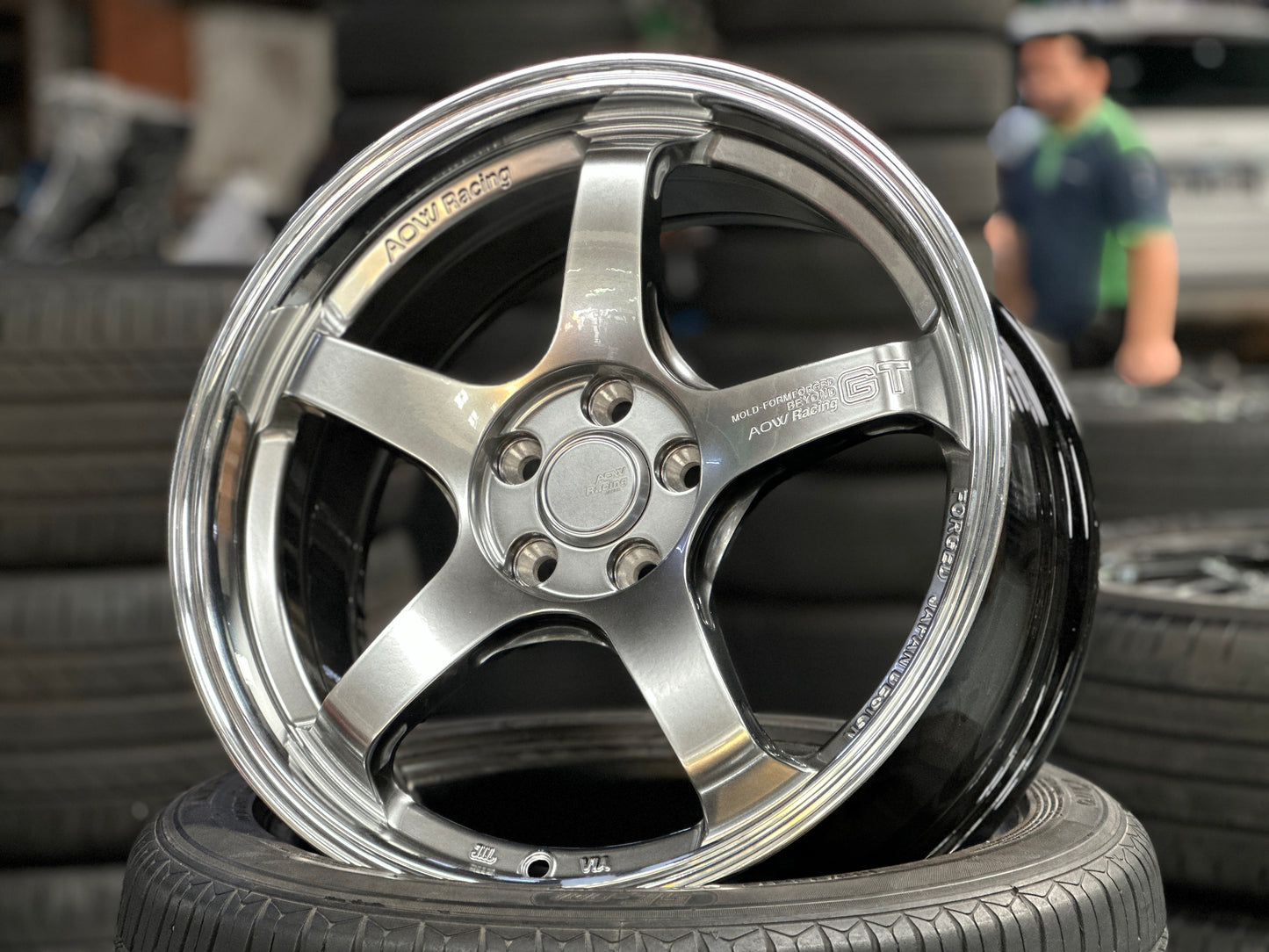 NEW 17X7.5 ET40 AOW GT Flow Formed Rim Hyper Black 5X100